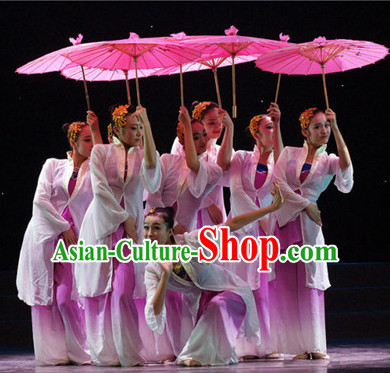 Chinese Classical Dancewear Costumes Dancer Costumes Girls Dance Costumes Chinese Dance Clothes Traditional Chinese Clothes and Umbrella Complete Set