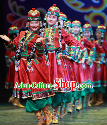Chinese Traditional Mongolian Dancing Outfits Dancewear Costumes Dancer Costumes Girls Dance Costumes Chinese Dance Clothes Traditional Chinese Clothes Complete Set for Men