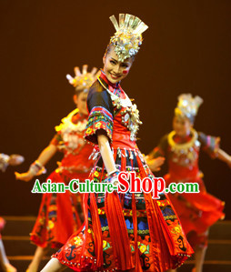 Chinese Traditional Ethnic Dance Dress Dancewear Costumes Dancer Costumes Dance Costumes Chinese Dance Clothes Traditional Chinese Clothes Complete Set for Women