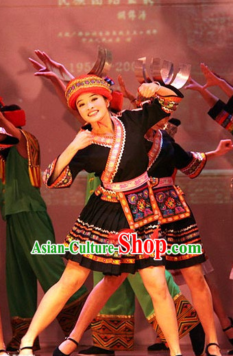 Chinese Stage Ethnic Dancing Dancewear Costumes Dancer Costumes Dance Costumes Chinese Dance Clothes Traditional Chinese Clothes Complete Set