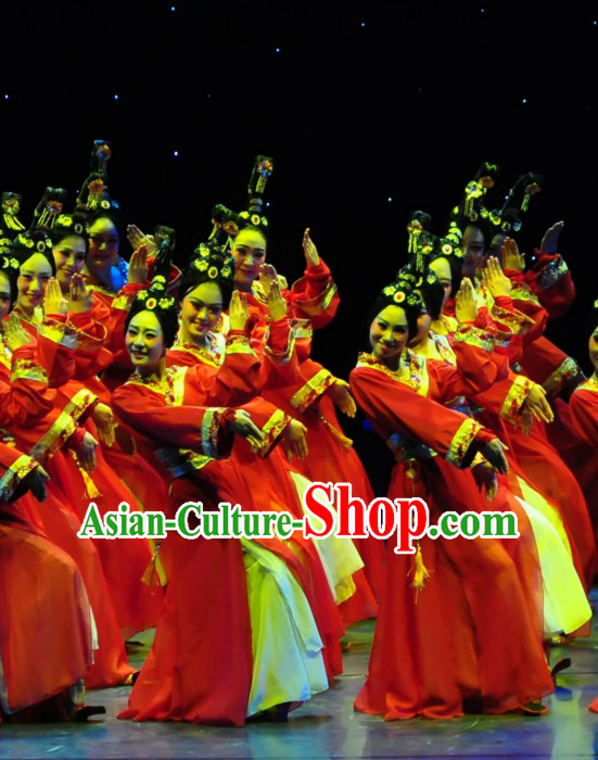 Chinese Stage Classical Dancing Dancewear Costumes Dancer Costumes Dance Costumes Chinese Dance Clothes Traditional Chinese Clothes Complete Set for Women Kids