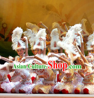 Chinese Stage Ethnic Dancing Dancewear Costumes Dancer Costumes Dance Costumes Chinese Dance Clothes Traditional Chinese Clothes Complete Set for Women Kids