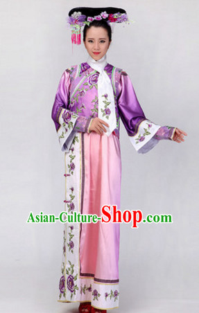 Chinese Stage Manchu Ethnic Dancewear Costumes Dancer Costumes Dance Costumes Chinese Dance Clothes Traditional Chinese Clothes Complete Set for Women Children