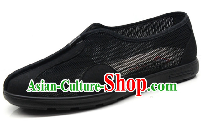 Top Black Chinese Traditional Summer Wear Tai Chi Shoes Kung Fu Shoes Martial Arts Shoes for Men