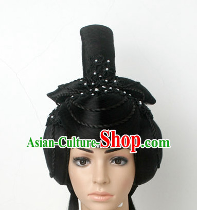 Chinese Ancient Classical Dancer Hair Jewelry Headwear Headdress and Long Wigs
