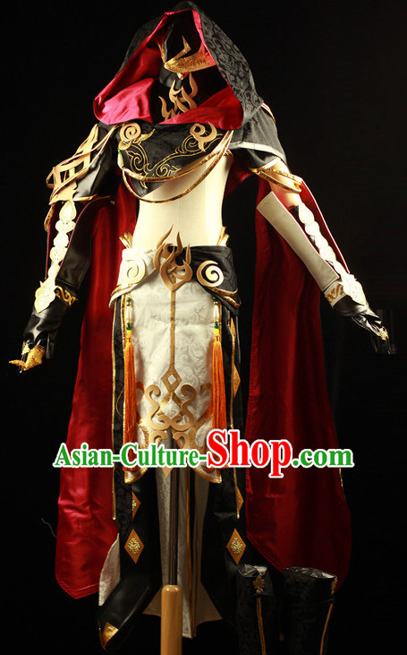 Made to Order Chinese Ancient Style Superhero Cosplay Costumes and Headdress Complete Set for Women or Men