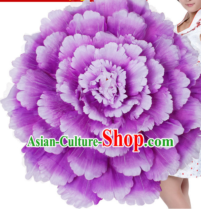 Purple Traditional Dance Peony Umbrella Props Flower Umbrellas Dancing Prop Decorations