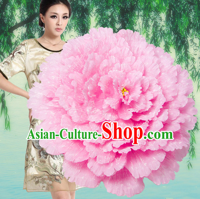Pink Traditional Dance Peony Umbrella Props Flower Umbrellas Dancing Prop Decorations for Women Men Adults