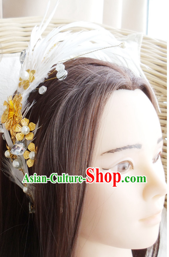 Chinese Ancient Style Handmade Feather Fairy Hair Jewelry Set