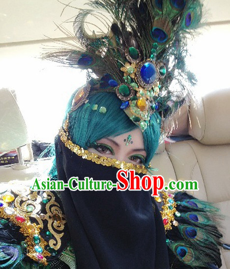 Black Chinese Ancient Style Mysterious Lady Face Veil