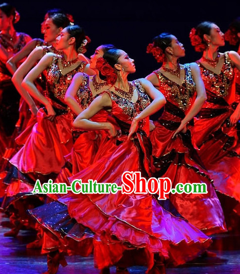 Brazil Folk Dance Dress Clothing Dresses Costume Ethnic Dancing Cultural Dances Costumes for Women Girls