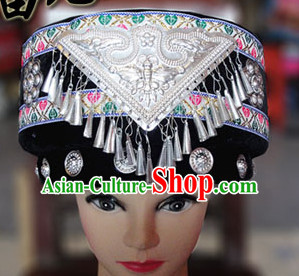Chinese Traditional Miao Minority Hmong Folk Ethnic Hat for Women