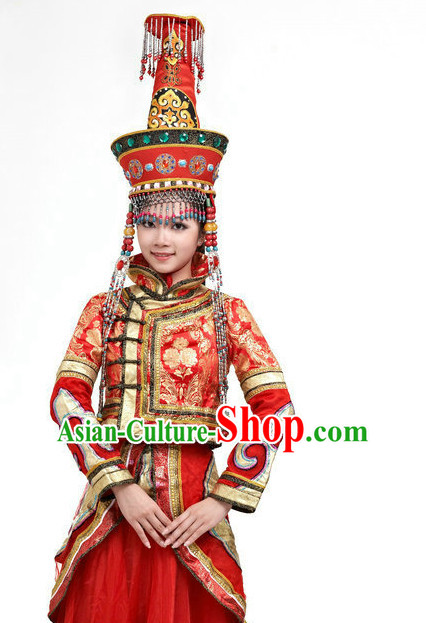 Traditional Chinese Ethnic Mongolian Dance Costumes for Girls