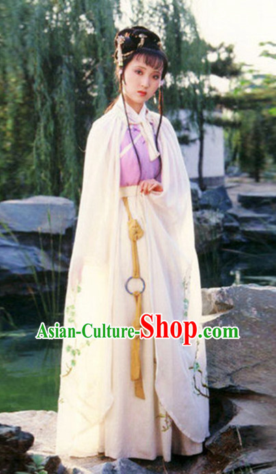 Top Chinese Ancient Lin Daiyu Costume in Women's Theater and Reenactment Costumes Ancient Chinese Clothes and Hair Jewelry Complete Set for Girls Children Adults