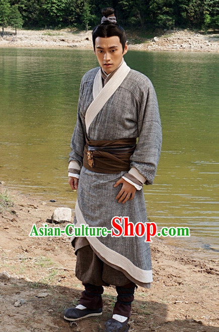 Ancient Chinese Men's Clothing _ Apparel Chinese Traditional Dress Theater and Reenactment Costumes Complete Set for Men