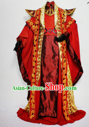Chinese Men Traditional Royal Emperor Dress Cheongsam Ancient Chinese Royal Clothing Cultural Robes Complete Set