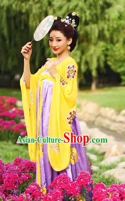 Chinese TV Drama Fairy Costume Ancient Theatrical Costumes Historical Clothing and Hair Jewelry Complete Set for Women
