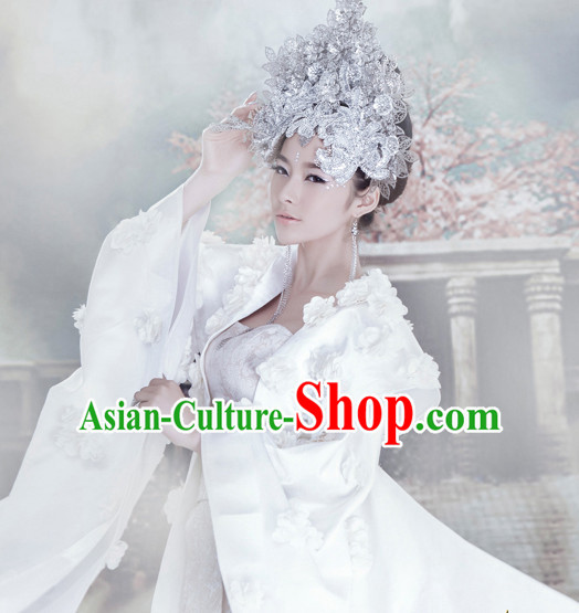 Chinese TV Drama Princess Costume Ancient Theatrical Costumes Historical Clothing and Hair Jewelry Complete Set for Women