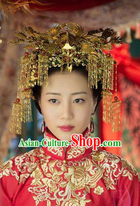 Princess Hanfu Hair Accessories Headpiece Headdress Phoenix Crown Hair Decoration Head Hairpin Accessories Comb Wedding Headwear Hair Accessorie Head Dress