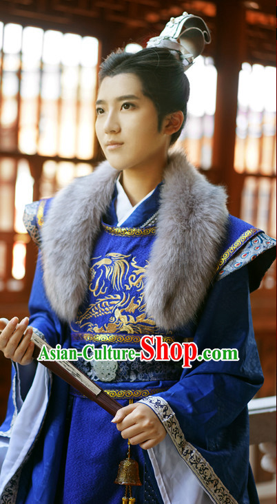 Royal Palace Imperial Emperor Prince Hanfu Hanzhuang Han Fu Han Clothing Traditional Chinese Dress National Costume Complete Set for Men or Boys