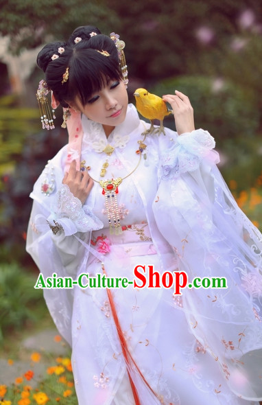 Top Chinese Ancient Princess SuitTheater and Reenactment Costumes Cape Mantle Complete Set for Women Girls