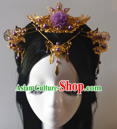 Chinese Classic Lady Fairy Headwear Crowns Hats Headpiece Hair Accessories Jewelry Set