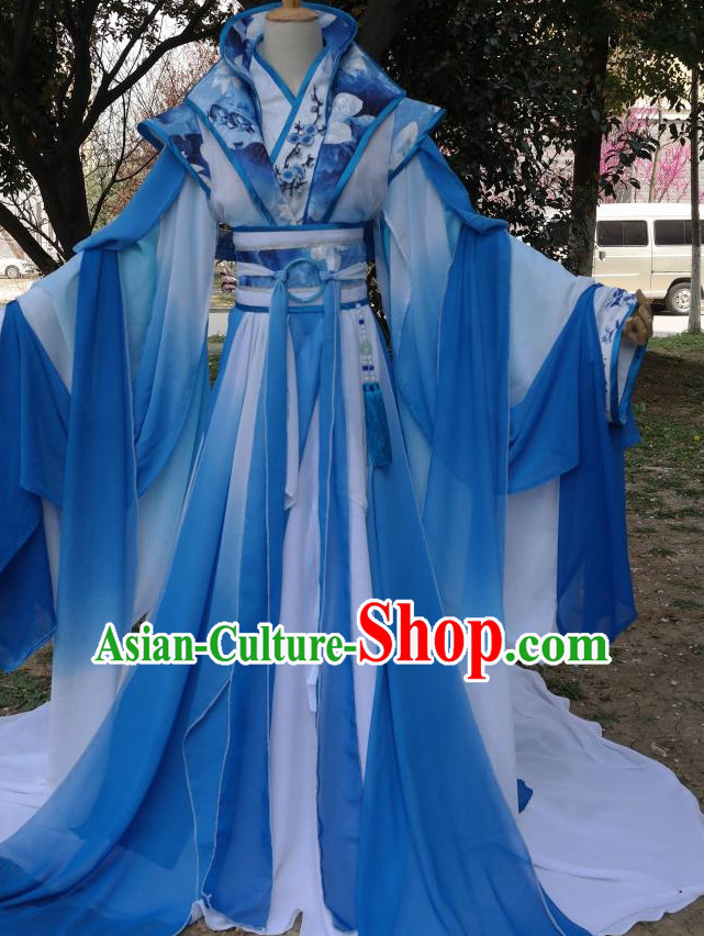 Blue Chinese Classical Princess Costumes Complete Set
