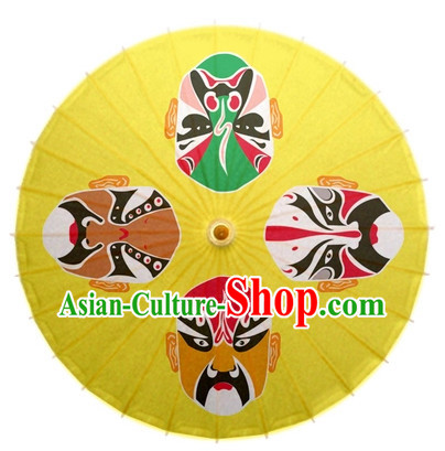 Asian Dance Umbrella Chinese Handmade Beijing Opera Mask Umbrellas Stage Performance Umbrella Dance Props
