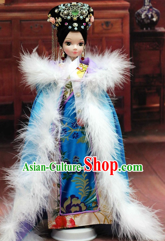 Traditional Chinese Women Empress Clothing Imperial Princess Dresses National Costume and Hair Ornaments Complete Set