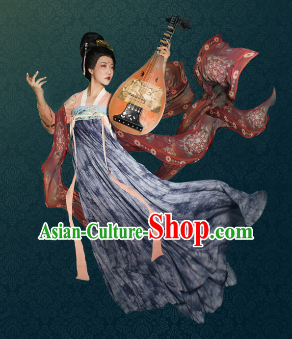 Chinese Ancient Women Fairy Hanfu Clothing Stage Drama Performance Traditional Girls Dress and Headwear Complete Set