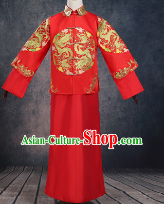Top Traditional Chinese Embroidered Wedding Dresses Wedding Gowns for Bridegrooms
