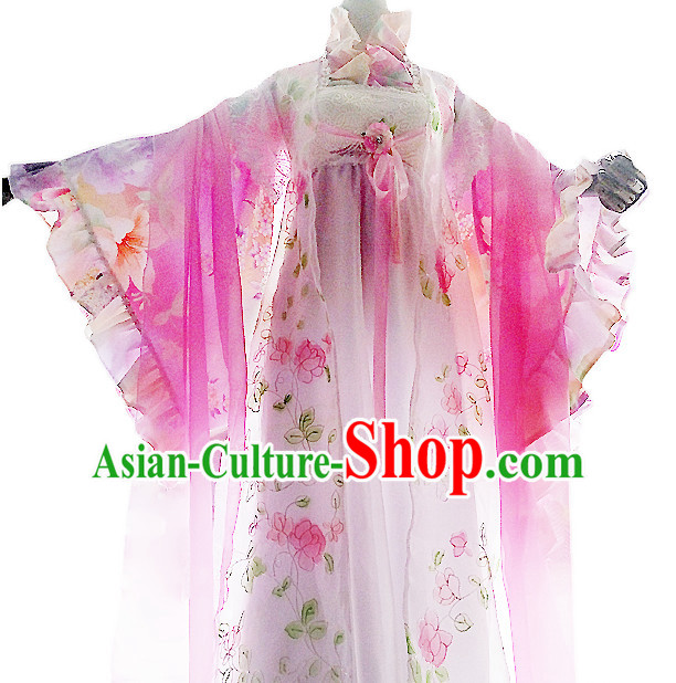 Ancient Chinese Costumes Flower Costume Traditional Chinese Fairy Hanfu Han Fu Costumes Ancient Cosplay Complete Set