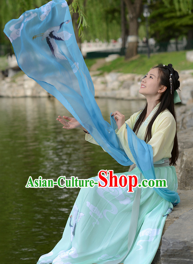 Ancient Chinese Han Dynasty Women Han Costume Dress Hanfu Suit