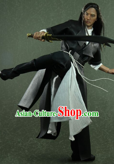 Chinese Classical Swordsman Hanfu Dress Hero Gown Costumes Ancient Superhero Costume Clothing Complete Set