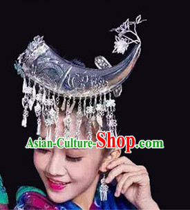 Chinese Miao Silver Headpieces