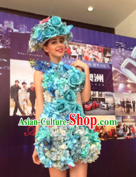 Parade Quality Flower Dance Costumes Popular Ostrich Feathers Fancy Costume Costume Angel Wings Costume Complete Set