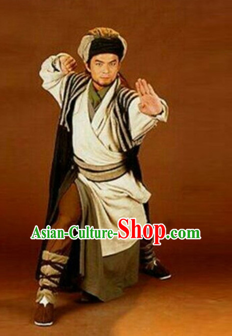Chinese Ancient Warrior Archer Condor Heroes Costume Condor Hero Costumes and Hat Complete Set for Men