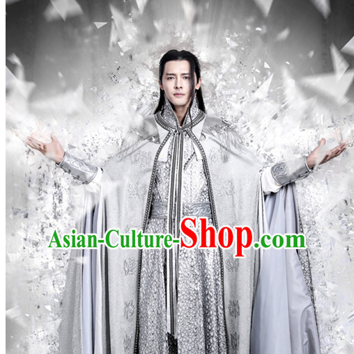 Chinese Ancient Kung Fu Master Hanfu Clothes Garment Complete Set for Men