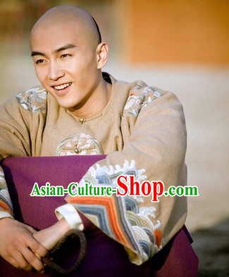 Qing Dynasty Chinese Royal Prince Dresses Hanfu Classical Dress National Ceremonial Costumes Clothing and Wig Complete Set
