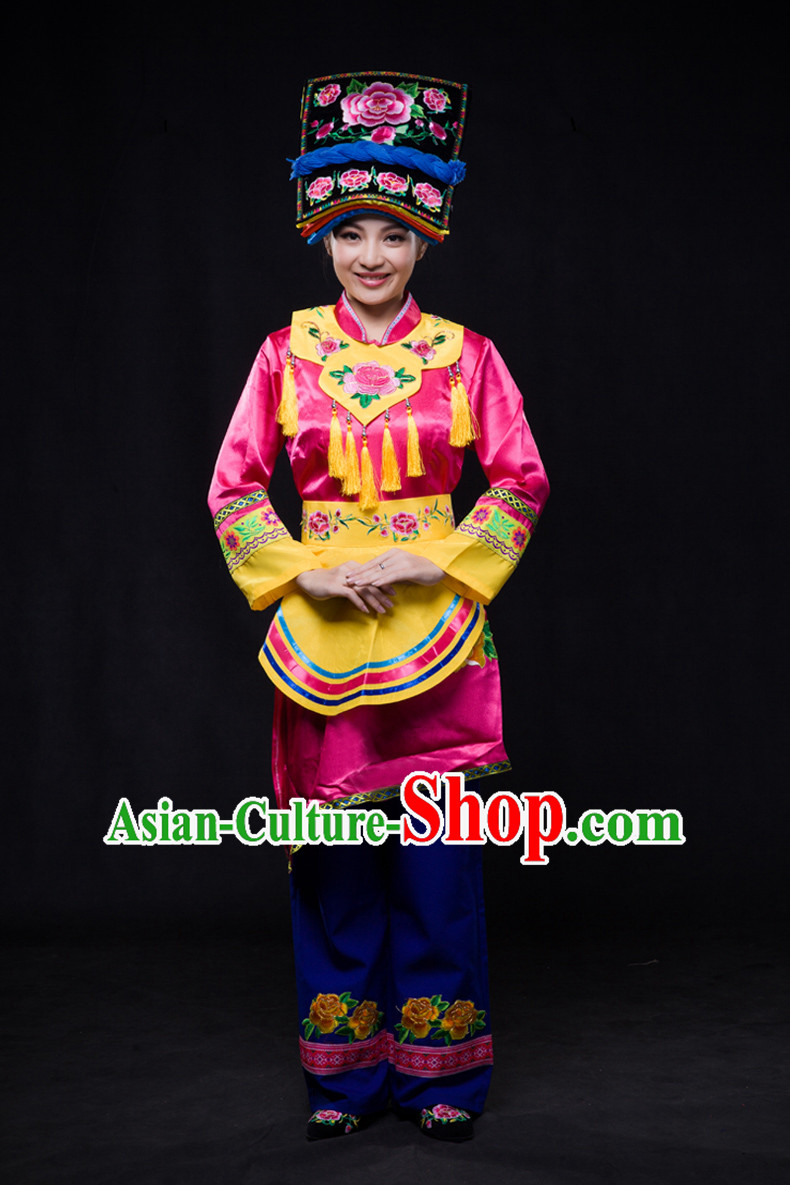Chinese Minority Women Dresses Ethnic Clothing Minority Dance Costume Minority Dress Complete Set
