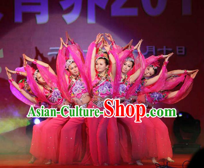 Traditional Chinese Yangge, Fan Dancing Wholesale Costume, Folk Dance Yangko Costume, Traditional Chinese Nationality Dancewear for Women