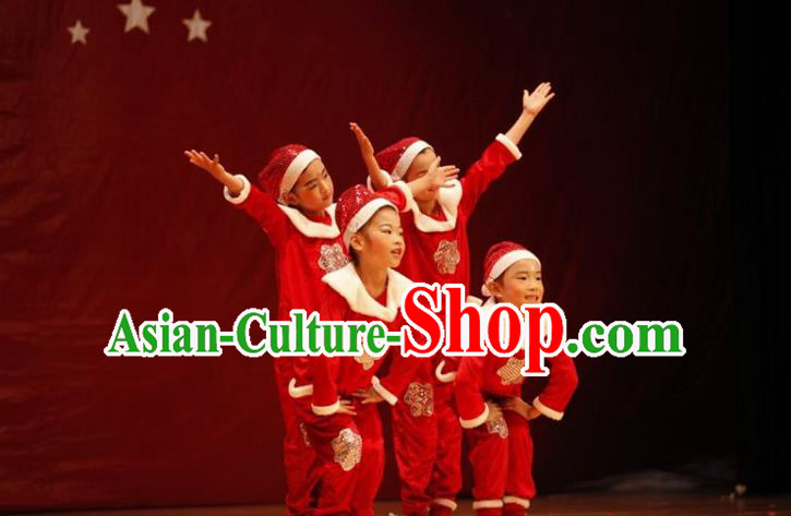 Traditional Chinese Yangge, Children Kindergarten Fan Dancing Wholesale Costume, Folk Dance Yangko Costume Christmas Dancewear for Kids