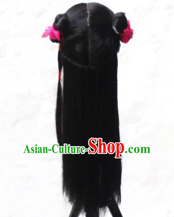 Chinese Ancient Swordsman Long Wig Set