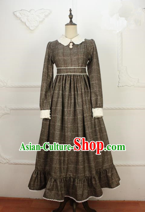 Traditional Classic Women Clothing, Traditional Classic Woolen Dress, British Restoring Ancient High Waiet Wool One-Piece Skirt for Women