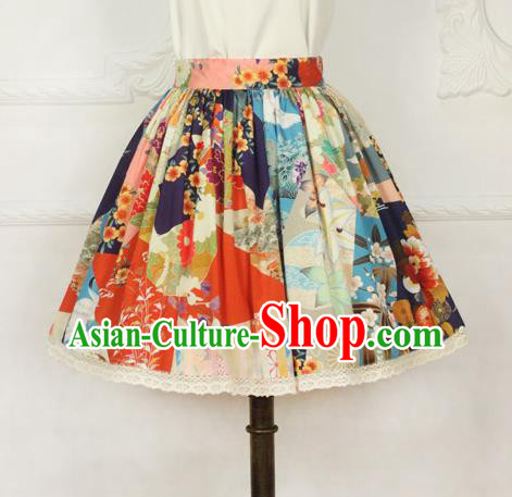 Traditional Japanese Restoring Ancient Kimono Costume Haori Short Skirt, China Kimono Modified Short Bust Skirt for Women