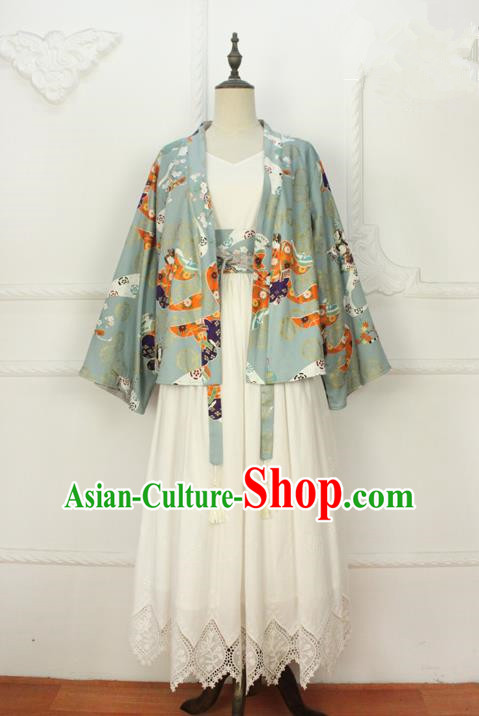 Traditional Japanese Restoring Ancient Kimono Costume Haori Smock, China Kimono Modified Coat Short Cardigan for Women