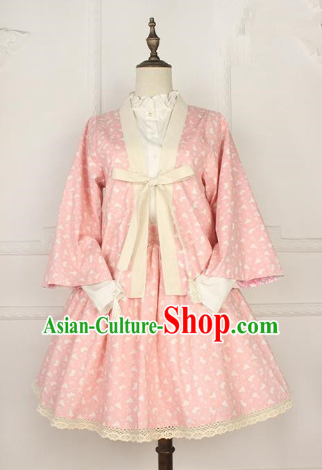 Traditional Japanese Restoring Ancient Kimono Costume Smock Small Coat, China Modified Double Side Short Cardigan Sweet Jacket for Women
