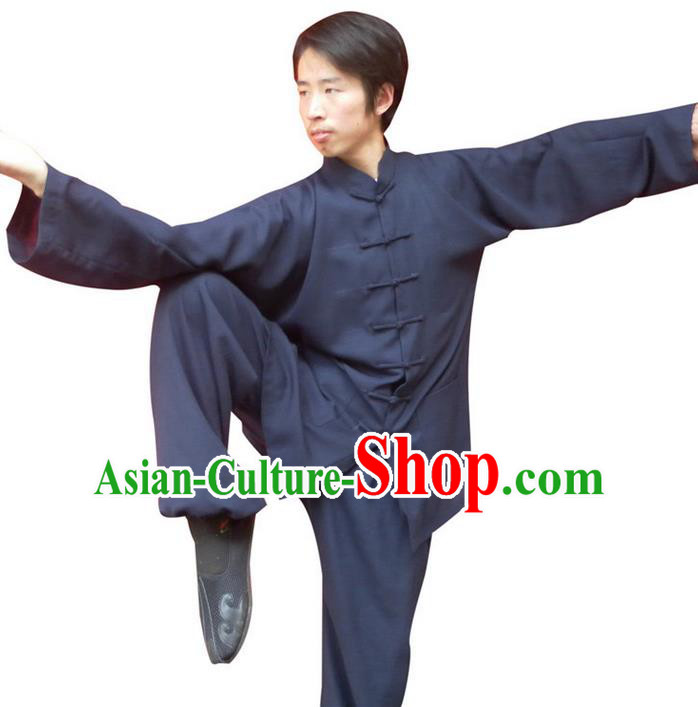 Traditional Chinese Wudang Uniform Taoist Uniform Priest Frock Complete Set Kungfu Kung Fu Clothing Clothes Pants Slant Opening Shirt Supplies Wu Gong Outfits, Chinese Tang Suit Wushu Clothing Tai Chi Suits Uniforms for Men