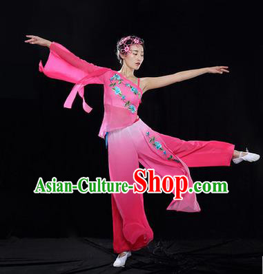 Traditional Chinese Classical Yangko Umbrella Dance Dress, Yangge Fan Dancing Costume Umbrella Dance Suits, Folk Dance Yangko Costume for Women