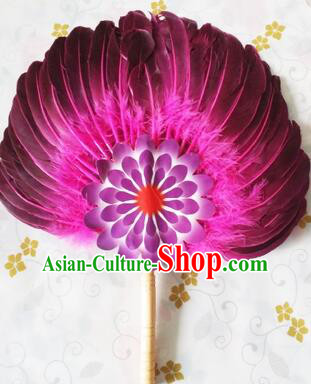 Feather Fans Goose Feather Stage Show Dance properties Purple